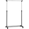 Amazon Basics Perchero de barra con ruedas, cromado, (91.5-145) x 42 x (134-161) cm (L x W x H)
