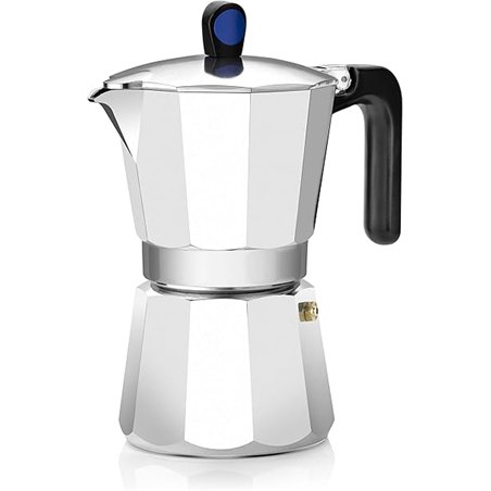 Monix Induction Express Cafetera italiana de inducción, aluminio, color plata, 12 Tazas