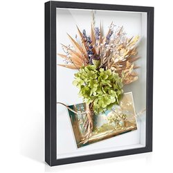 Romon Marcos con Profundidad, 31.5x23cm Marcos para Cuadros 3D, Shadow Box Marco de Fotos de Madera A4 para Pared y Mesa, Marco 