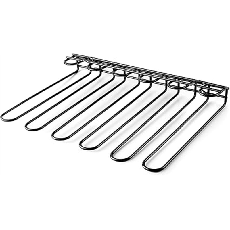 LACOR - 62255 - Soporte de Copas Due Black, Capacidad para 20 Copas, Fijación en Techo o Pared, Hierro, Color Negro, 45x32 cm