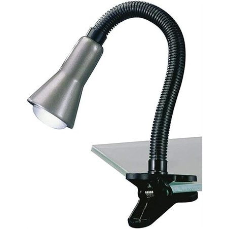 Trio 5028010-47 - Flexo pinza, 18W, IP20, 320 lumens, E14, color aluminio