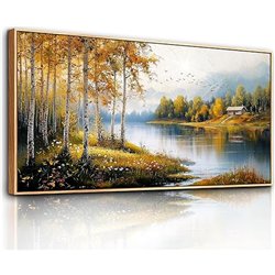 hyidecorart Cuadros Decoracion Dormitorios Modernos con Marco Madera, 50x100 cm Grandes Lienzos Decorativos Pared Salon, Cuadros