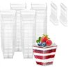 HIYAA 50 tazas de postre, mini cuencos de postre de 4 onzas/120 ml, macetas reutilizables de plástico duro transparente con 50 c