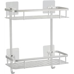 Hawsam Sin necesidad de taladrar estante ducha, Estantes de baño de aluminio espacial perforado entramado de baño muebles de bañ