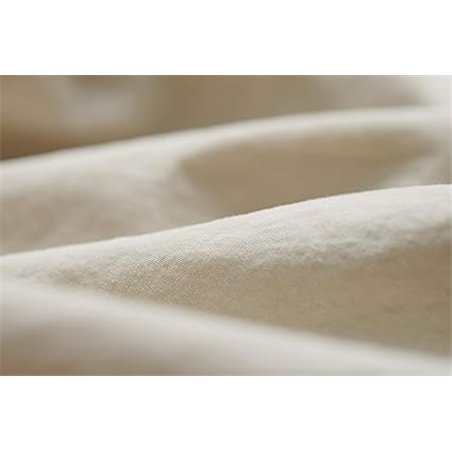 L1NK STUDIO Sabana encimera Lisa Cama 105 cm (210X280cm) 100% algodón (Percal 200 Hilos) Avena