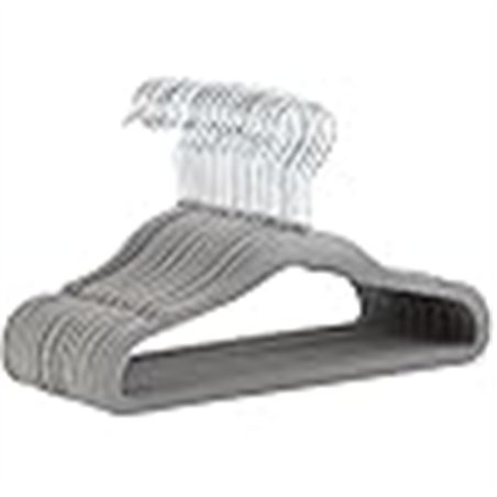 Amazon Basics Non-Slip Velvet Hangers (Babies & Toddlers), 29.5cm (for Baby Clothes), Pack of 30, Grey