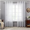 Deconovo Cortinas Blancas Translucidas para Dormitorio Juvenil Matrimonio Suave Cortinas Salon 2 Piezas 140x245cm Blanco-Línea y