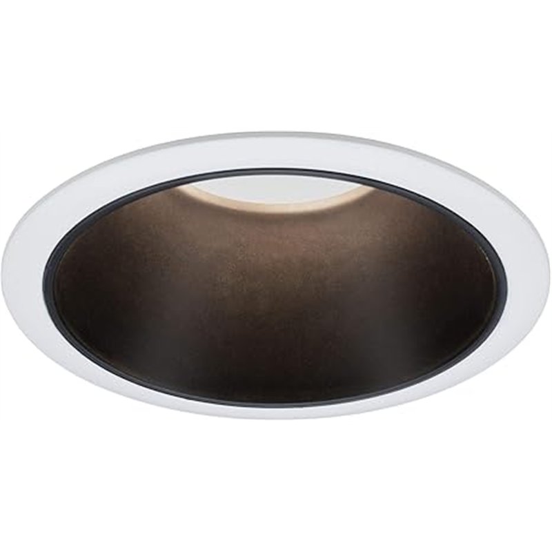 Paulmann 93394 Luminaria Cole Fija, Redonda, Regulable, Foco, Blanco, Negro Mate, Spot, Aluminio, plástico, empotrable GU10