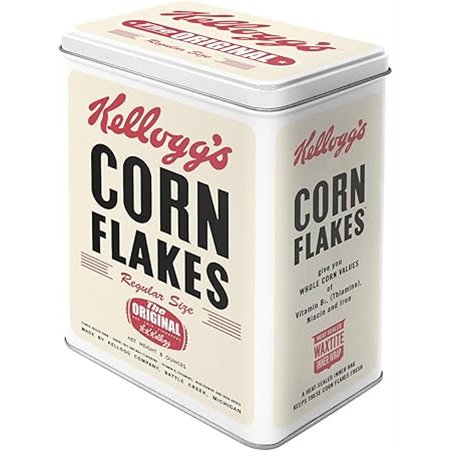 Nostalgic-Art Caja de almacenamiento retro L, Kellogg's – Corn Flakes Package – Idea de regalo para cocina, Lata grande de café,