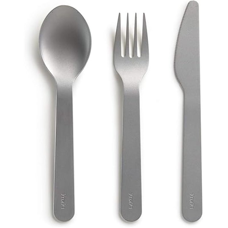 Lékué Juego De Cubiertos Para Llevar,Basics to go, acero inoxidable,color Plata