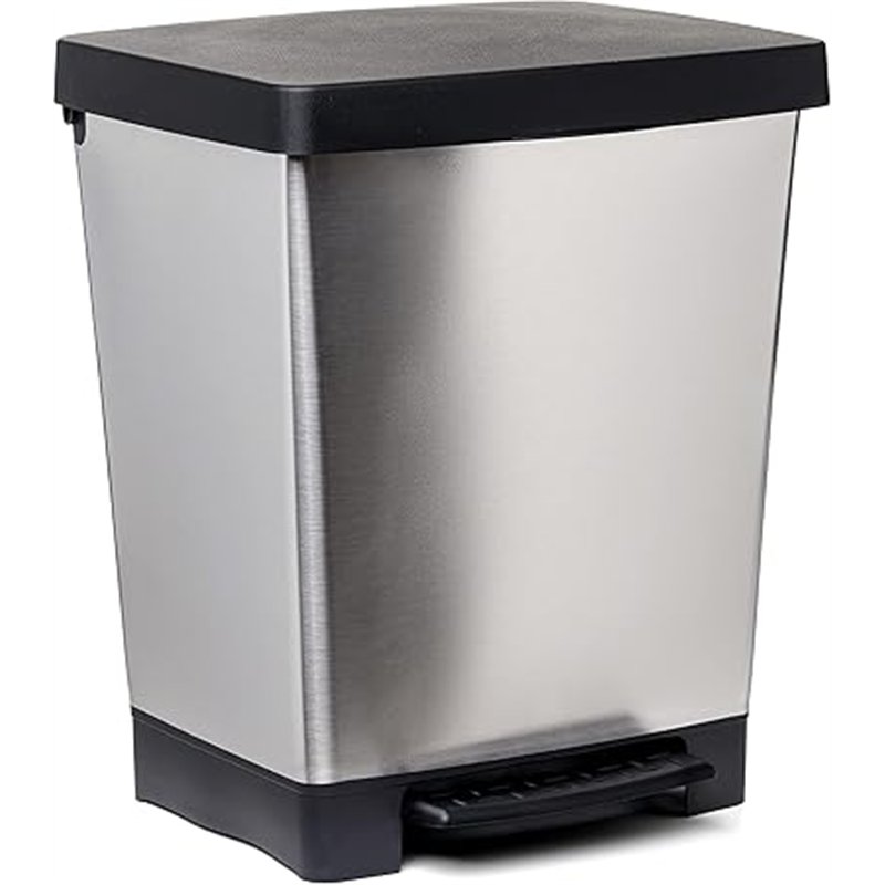 Tatay Cubo de Basura Cocina con Pedal Cubik Deco 21L | Interior y Exterior | Para Bolsas de 20L a 30L | Plástico Resistente Libr