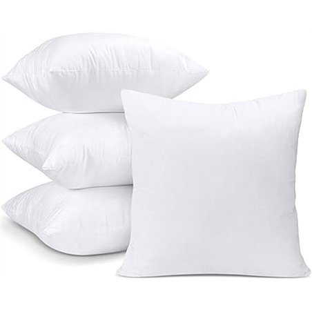 Utopia Bedding Relleno de Cojín 45 x 45 cm (4 Unidades), Fibra Virgen Siliconada, Almohadas de Sofá (Blanco)