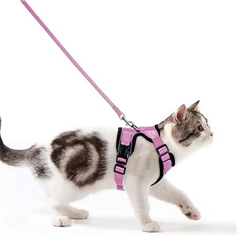 Wdmiya Arnes Gato Antiescape, Arnés para Gato Ajustable con Correa de 150cm, Chaleco Suave Cómodo Reflectante Transpirable para 