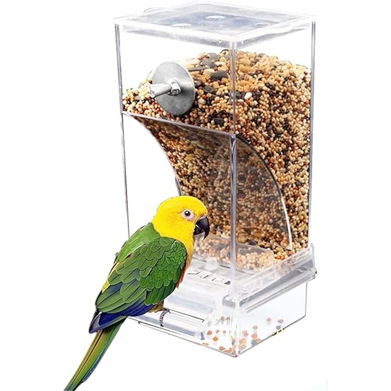 Jortmrd Comederos Automáticos para Pájaros Transparente Alimentador Automático de Loros Recipientes Jaula Accesorios Acrílico Au