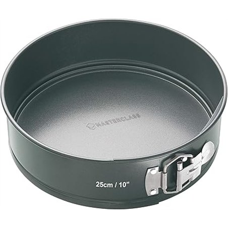 MasterClass Molde Desmontable para Tartas de 30cm con Base Suelta, Antiadherente, Acero al Carbono Resistente de 1mm, Libre de P