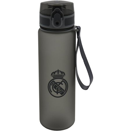 CYPBRANDS Real Madrid, Botella, Botella de Agua, Botella Deportiva, Bidón, Cantimplora, Color Negro, Producto Oficial