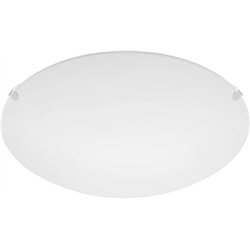 Eglo Lámpara de techo MARS, aplique de pared con 1 bombilla, lámpara de techo de acero, color blanco, vidrio blanco satinado, ca