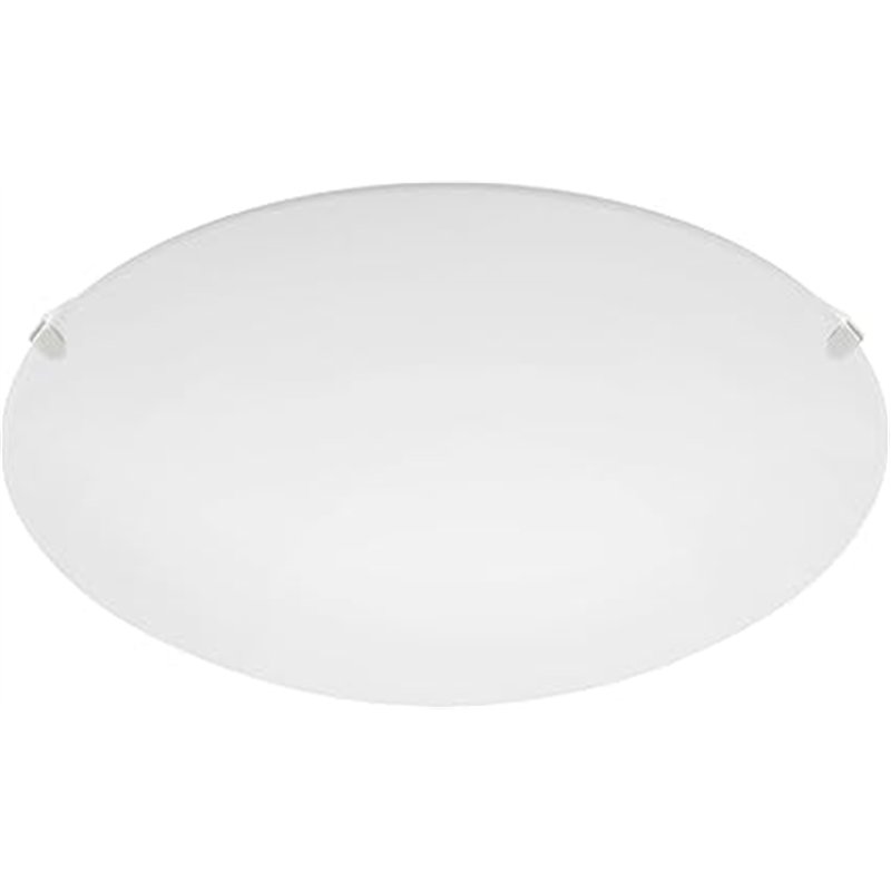Eglo Lámpara de techo MARS, aplique de pared con 1 bombilla, lámpara de techo de acero, color blanco, vidrio blanco satinado, ca