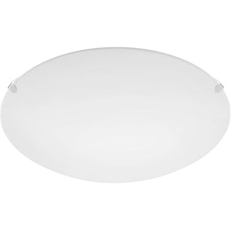 Eglo Lámpara de techo MARS, aplique de pared con 1 bombilla, lámpara de techo de acero, color blanco, vidrio blanco satinado, ca