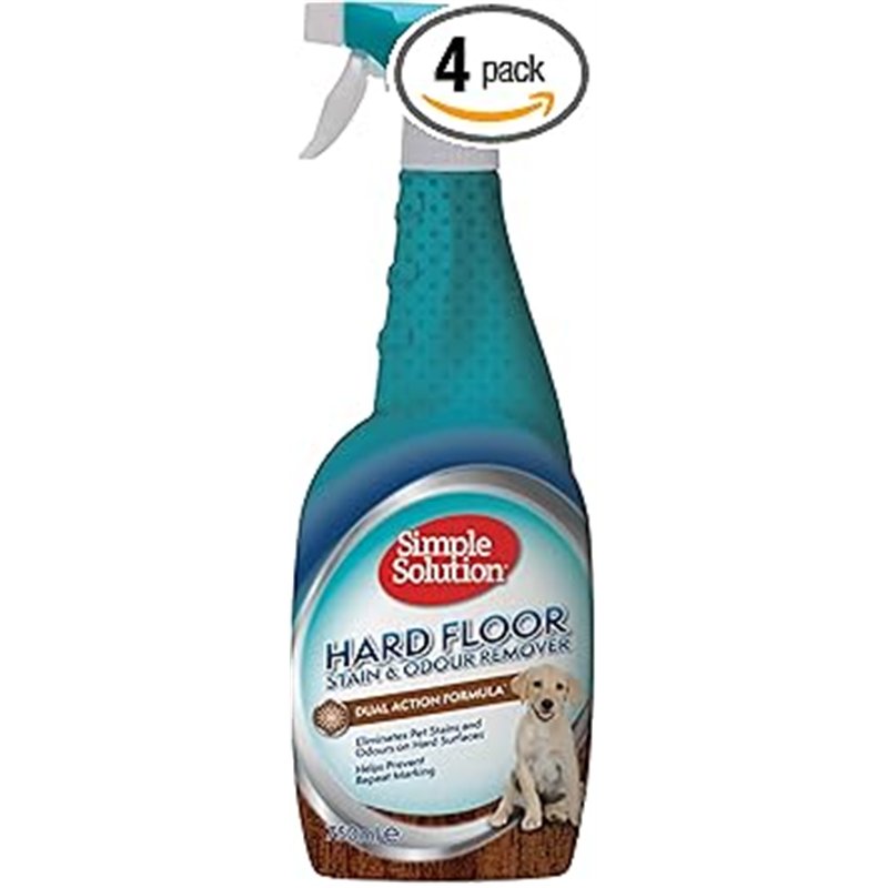 Simple Solution Removedor de Manchas y Olores de Mascotas para Pisos Duros, Limpiador de Doble Acción para Pisos Duros Sellados 