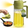 PORTENTUM Pulverizador aceite spray 2 en 1 aceitera spray pulverizador, Botella de vidrio de 500 ml / 17 oz para Freidora de Air