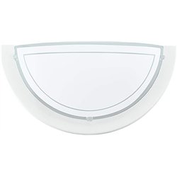 Eglo Lámpara de pared Planet 1, lámpara led de interior de acero y cristal, lámpara de salón en blanco y transparente, casquillo