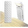 AiQInu Luz Lectura Libros Pinza, Lampara de Lectura USB Recargable, 3 Colores y 5 Brillos, Luz Lectura Recargable, Luz de Libro 