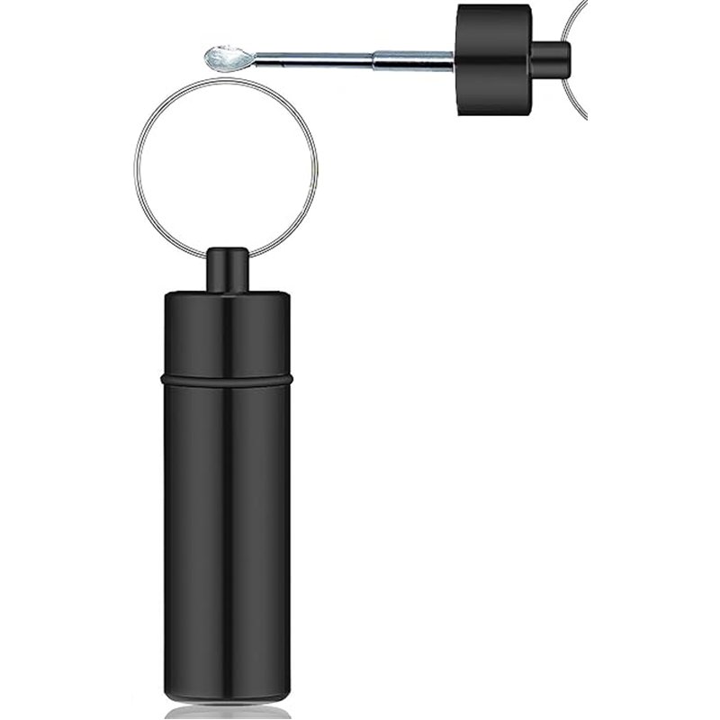 iSnuff Mini tarro de viaje Dispensador de llavero botella hermética contenedor portátil - negro