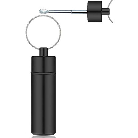 iSnuff Mini tarro de viaje Dispensador de llavero botella hermética contenedor portátil - negro