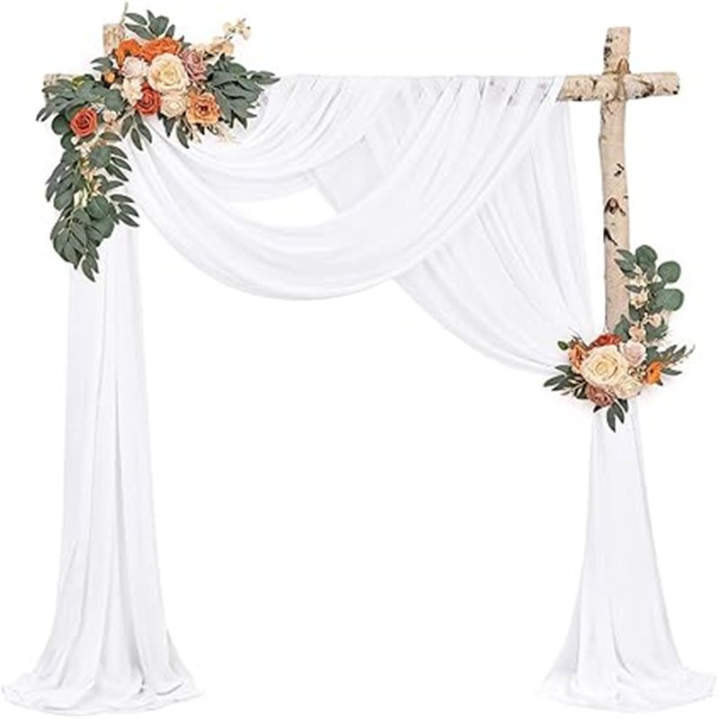 GVPOELR Cortina de Arco de Boda,Cenefa Blanca decoración a Mano alzada, Cenefa Transparente, Fondo de Boda Cortina, para fotogra