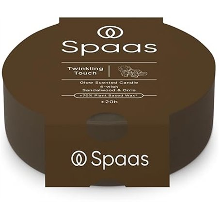 Spaas Glow Vela perfumada de 4 mechas, 20 h, aroma Twinkling Touch