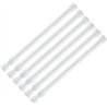 TSKDKIT 6 Piezas Barra Cortinas Extensible, Barra para Armario no es Necesario Taladrar 18-28cm Varilla Cortina Blanca para Coci