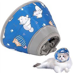 Collar Isabelino Gatos Ajustable,Suave Collar Recuperación Gato para Después de la Cirugía y Lesiones,Collar Isabelino Perro Peq