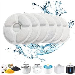 PewinGo - Filtro de Fuente de Agua para Gato, Filtro de Fuente Triple acción de 6 Piezas para reemplazo de Fuente con Resina de 
