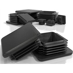 PD® Tapones laminares 50x50mm para tubo cuadrado | Tapones cuadrados de plástico PE | Tapones para tubos de acero, acero inoxida