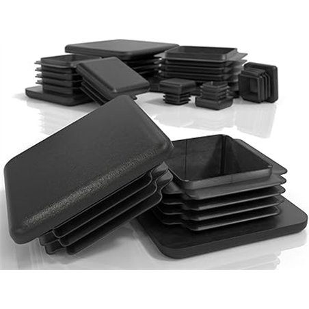 PD® Tapones laminares 50x50mm para tubo cuadrado | Tapones cuadrados de plástico PE | Tapones para tubos de acero, acero inoxida