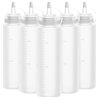 Lestiven Squeeze Bottle, 5 Pcs 250ml 8oz Botella de Salsa, Dispensador de Botellas de Plástico - Ninguna Fuga, Sin BPA, para Con