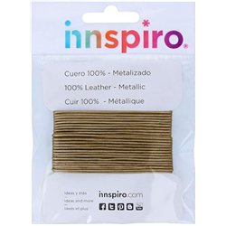 INNSPIRO Cordón Cuero metálico Dorado 1,5mm. 5m.