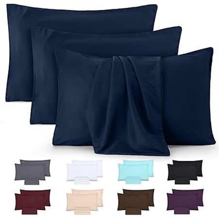 Utopia Bedding - Microfibra cepillada Suave - 100% poliéster - Funda de Almohada de 30 x 50 cm - Juego de 4 - Fundas de Almohada