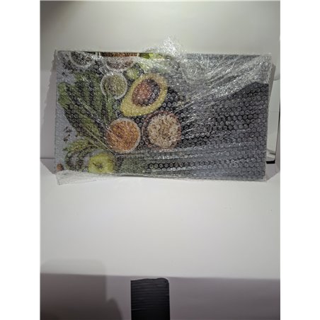 KESPER 3654313 - Tabla de cortar multifuncional de cristal (2 unidades), diseño de avocado. Cubierta de placa de cocina/tabla de