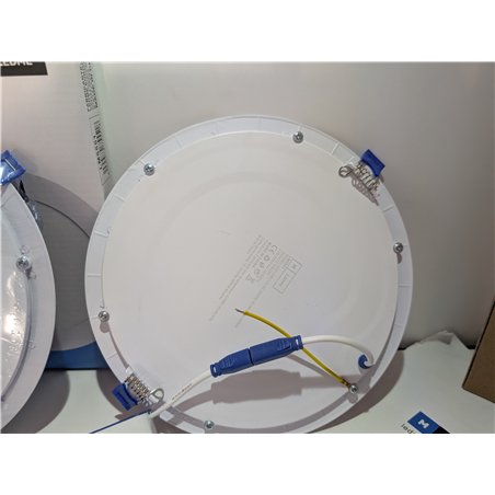 M Ledme - Pack 2, Downlight LED 220mm 20W, 2000 lúmenes, Panel Redondo Extraplano, Color Luz fría (6000k), Corte estándar 205 mm