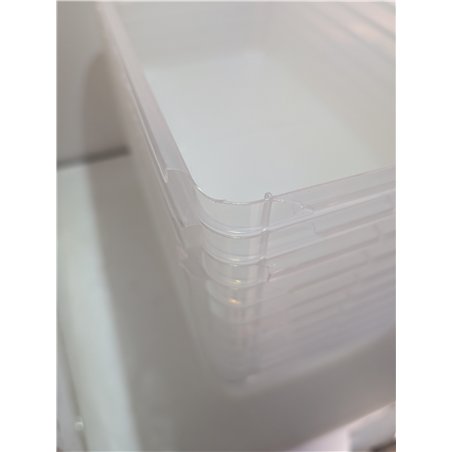 Iris Ohyama 10 Cajas de Almacenaje Plástico Versátiles con Tapa, 5L, Transparente, Cierre fácil, Apilable, para Armario, Estante