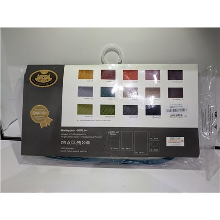 Gözze - Alfombrilla de WC antideslizante y suave en forma de U, Poliéster, 50 x 45 cm - Turquesa