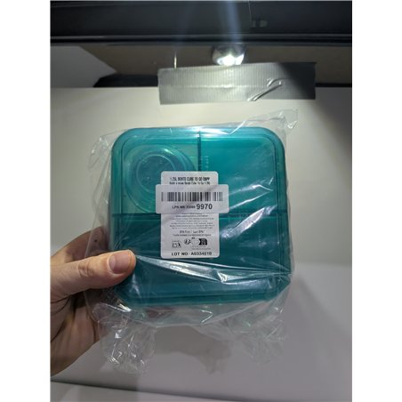 Sistema To Go fiambrera bento | Fiambrera con tarrina para yogur o fruta | Plástico con destino al océano | 1,25 l | Verde Azula
