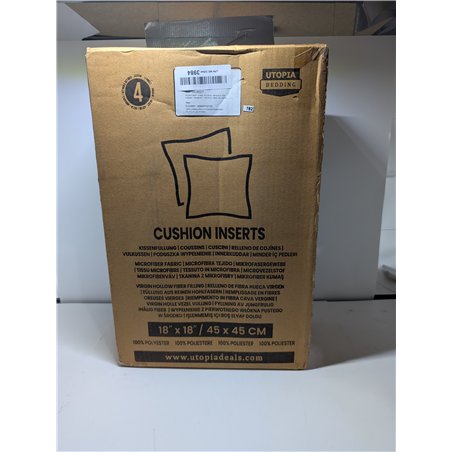 Utopia Bedding Relleno de Cojín 45 x 45 cm (4 Unidades), Fibra Virgen Siliconada, Almohadas de Sofá (Blanco)