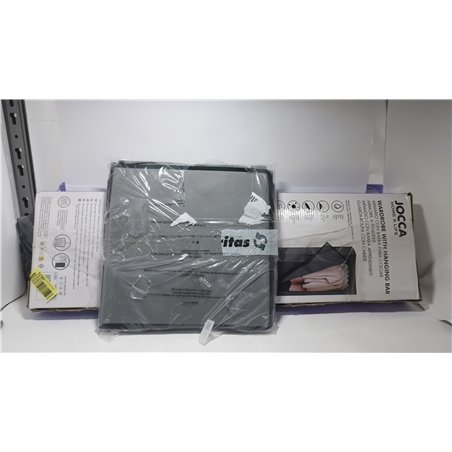 Jocca - Armario de Tela TNT Plegable con Barra de Hierro, Organizador Ropa, Estable y Ligero, Negro