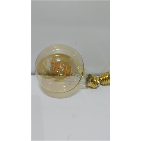 Amazon Basics Bombilla LED E27 vintage, cristal ámbar retro, G93, 4 W (equivalente a 25 W), paquete de 2, luz ultracálida de 180
