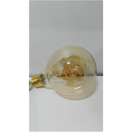 Amazon Basics Bombilla LED E27 vintage, cristal ámbar retro, G93, 4 W (equivalente a 25 W), paquete de 2, luz ultracálida de 180