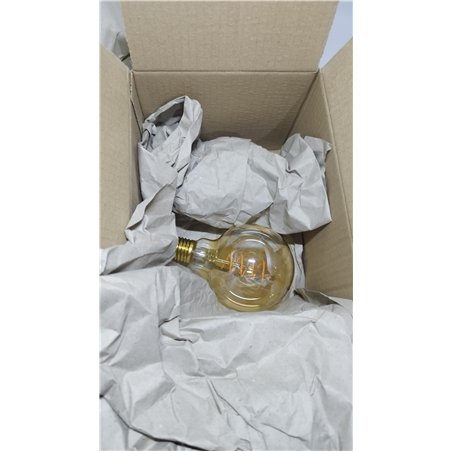Amazon Basics Bombilla LED E27 vintage, cristal ámbar retro, G93, 4 W (equivalente a 25 W), paquete de 2, luz ultracálida de 180