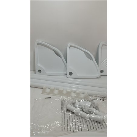 Wenko Rinconera telescópica Easy blanco - con 4 repisas, Aluminio, Blanco